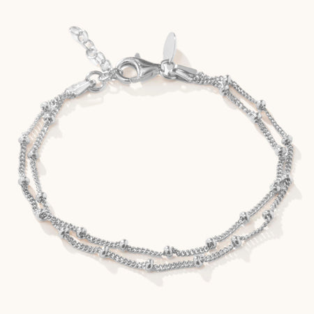 Duo Bead Bracelet Silver